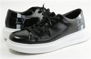 Louis Vuitton Men's Black Glazed Leather Berverly Hills Sneaker